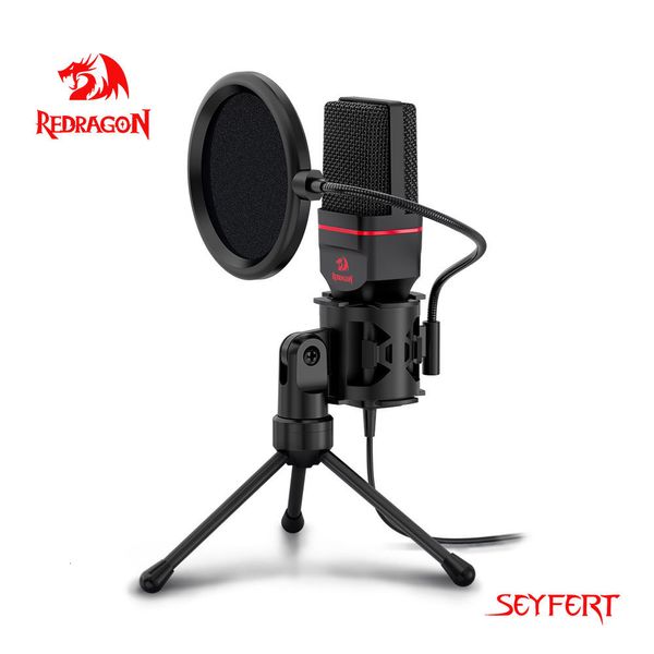 Micrófonos Redragon GM100 Seyfert Omni Micrófono de condensador con trípode Audio 3.5mm Estudio de computadora para PC Teléfono Grabación de karaoke teléfono 221114