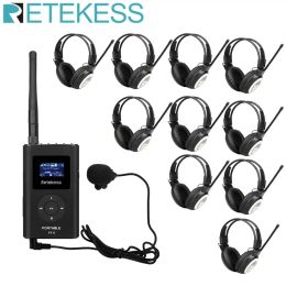 Microphones rétexér 0,3W FM TRANSTER FT11 + 10pcs casque Tr101 MP3 Broadcast Radio Transmetteur pour rencontrer le système de guidage de l'église