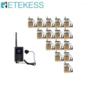 Microphones rétexes FT11 FM Transmetteur 1PCS V112 Récepteurs 15pcs Système de guidage touristique sans fil pour la formation des réunions de conférence