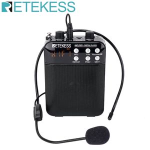 Microphones Retekess TR619 mégaphone Portable 3W FM enregistrement amplificateur vocal professeur Microphone haut-parleur lecteur Mp3 Radio FM pour Guide touristique 231116