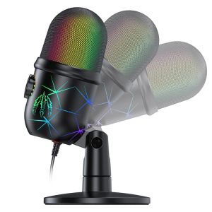 Microfoons RGB USB condensor Microfoon Professionele vocalen Streams MIC -opname Studio Micro voor PC YouTube Video Gaming Computer