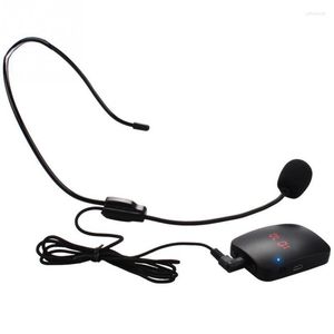 Microphones RISE-Portable FM Transmitte sans fil Réglage de la fréquence Microphone Casque avec pince à revers pour guide d'enseignement de la parole Haut-parleur