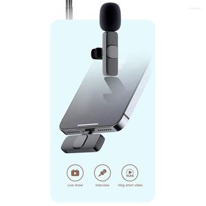 Microphones RISE-Microphone Lavalier sans fil Mini micro d'enregistrement audio vidéo portable pour entretien téléphonique