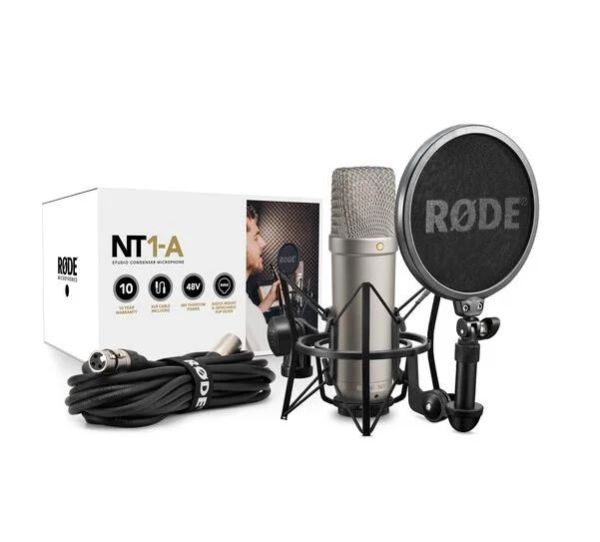 Microphones RODE NT1A microphone grand diaphragme enregistrement professionnel vocal doublage en direct directivité cardioïde