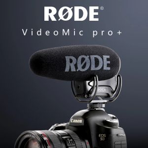 Microphones Rode Videomic Pro + Plus Microphone Shot Gun Interview Video Studio Microfone Rycote Lyre pour canon Panasonic DSLR Camera Mic