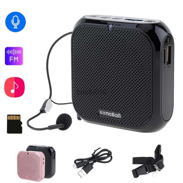 Micrófonos Rolton K400 Altavoz de audio portátil Megáfono Amplificador de voz Altavoz Micrófono Banda de cintura Soporte de clip Radio FM TF MP3 HKD230818