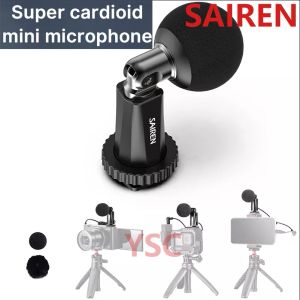 SAIREN Decent Mic I op cameramicrofoon 3,5 mm Super Cardioid 360 ° minimicrofoon voor telefoon DSLR's Actiecamera's Direct VLOG