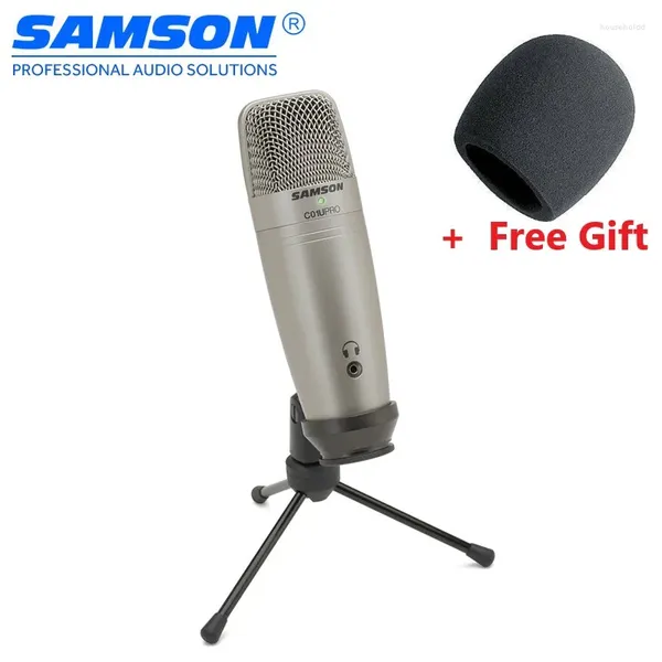 Microphones Samson C01U Pro USB Studio Microphone à condensateur Surveillance en temps réel Grand diaphragme pour la diffusion de l'enregistrement de musique