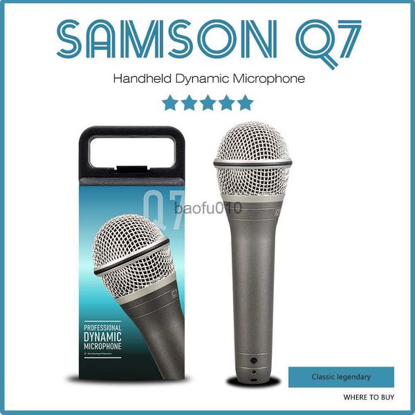 Microphones SAMSON Q7 Dynamic Vocal Microphone Handheld Instrument pick up mic Microphone d'enregistrement pour karaoké concert guitare HKD230818