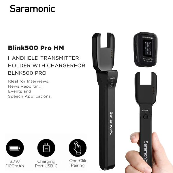 Microphones Saramonic Blink500 Pro HM Handheld Microphone Handder for Blink500 Pro TX TRANSTER ENG / EFP Entrevue Rapport / Speech Application