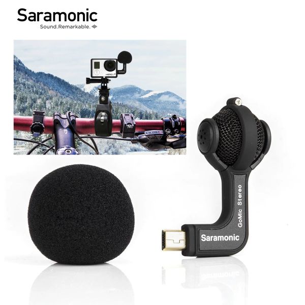 Microphones Saramonic GMIC Professional Stéréo mini microphone condenseur GoPro pour GoPro Hero4 Hero3 + Hero3 Cameras Plug Play Microphone