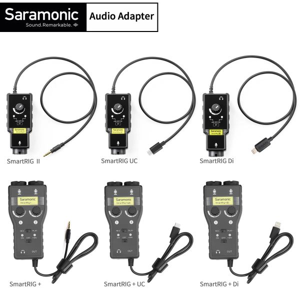 Microphones Saramonic Smartrig xlr Préamplificateur Microphone Adaptateur Adaptateur Mixer préampli Interface de guitare pour dslr Caméra iPhone 7 7s 6 iPad