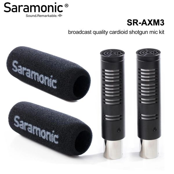 Microphones Saramonic SRAXM3 Double microphone Set diffusée cardioïde XLR Kit microphone Kit de microphone pour caméscope DSLR