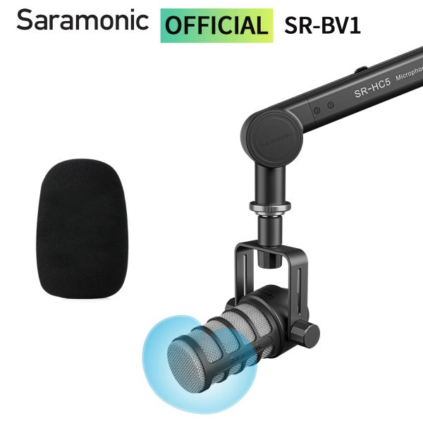 Microphones Saramonic SRBV1 Cardiod Dynamic Desktop Studio Microphone pour streaming en direct Bodcasting Podcasting Recording Studio YouTube