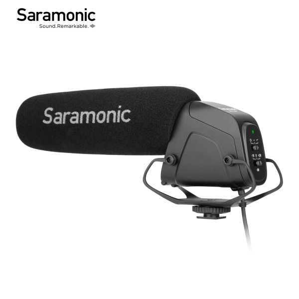 Microphones Saramonic SRVM4 Oncamera Shotgun Microphone à condensateur pour appareil photo reflex numérique caméscope diffusion en direct enregistrement Youtube blogger Vlog