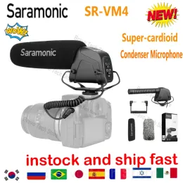 Microphones Saramonic SRVM4 SuperCardioid Condensateur Oncamera Fusil de fusil de chasse pour les caméras DSLR Streaming YouTube Recording Vlog