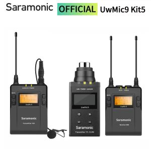 Microfoons Saramonic UWMIC9 Kit5/Kit6 UHF 96Channel Condensor Wireless Lavalier Microphone voor pc mobiele telefoon GoPro DSLR -camera streaming