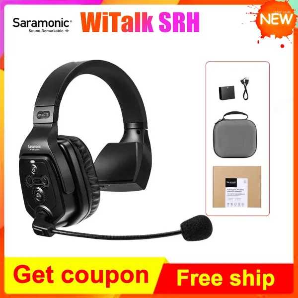 Micrófonos saramonic witalk srh 1.9ghz micrófono de auriculares remotos de oído sin oído inalámbrico para auriculares intercomunicador micrófono