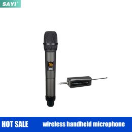 Microfoons sayi WMH05 UHF single channel draadloze microfoon handheld 50 meter laadbare ontvanger dynamische microfoon voor karaoke party ktv live