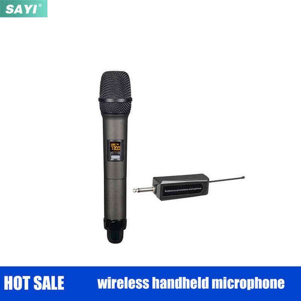 Microphones SAYI WMH05 UHF Microphone sans fil monocanal portable 50 mètres récepteur rechargeable micro dynamique pour karaoké Party KTV Live T220916