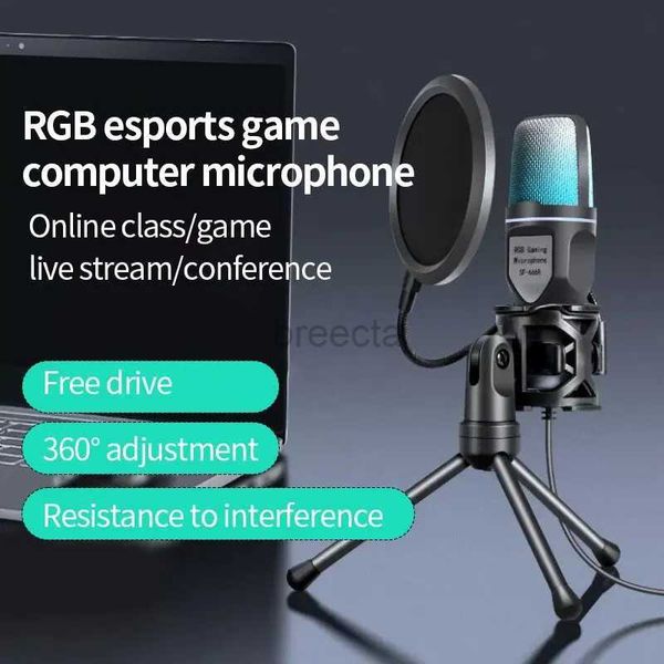 Microphones SF666R USB Microphone RVB Microfone Condensador Wire Gaming micro pour le podcast Studio Streaming ordinateur portable PC 2449