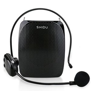 Microphones SHIDU 10W amplificateur vocal sans fil Portable Rechargeable pour les enseignants Guide touristique mégaphone UHF Microphone haut-parleur d'enseignement S615 231116