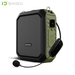 Microphones Shidu amplificateur vocal portable avec microphone sans fil pour les enseignants IPX5 étanche Bluetooth haut-parleur 4400mAh Power Bank M800 231116