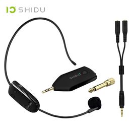 Microfoons SHIDU U8 UHF draadloze microfoon 3,5/6,5 mm plug Headset Handheld 2in1 draagbare microfoon Stemversterker voor luidsprekers Docentenhandleiding 231116