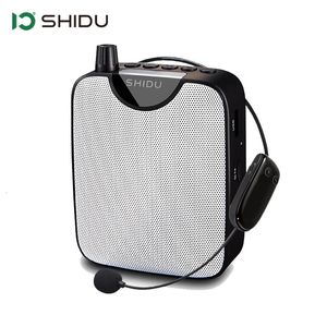 Microphones Shidu UHF Mini amplificateur vocal portable sans fil FM Radio stéréo HiFi AUX Haut-parleur pour les enseignants Discours Yoga Instructeur M500 231116
