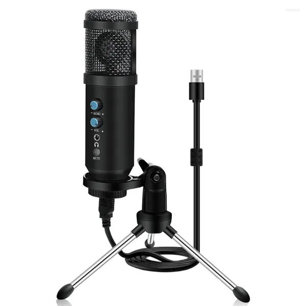 Microphones chant discours bureau USB micro condensateur Studio d'enregistrement Microphone avec trépied pour téléphone portable ordinateur