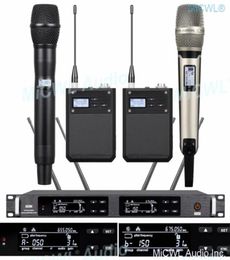 Microphones SKM6000 système de Microphone numérique sans fil EW100 G4 300 canaux 2 casque de Lavalier QLXD portable BetlPack True Diversi8498875