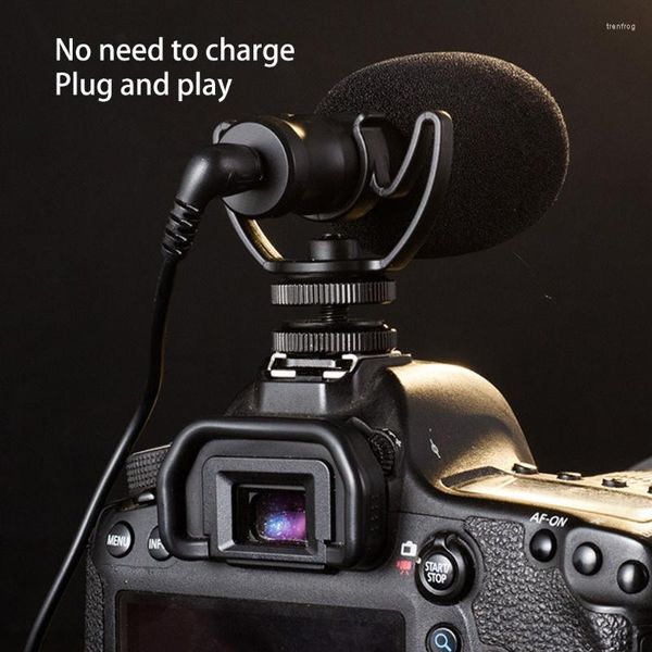 Microphones SLR Camera Microphone Enregistrement omnidirectionnel 3,5 mm Prise en charge de plusieurs appareils Dropship