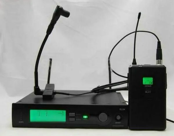 Microphones SLX14 WB98 UHF Système de microphone sans fil karaoké professionnel avec émetteur SLX Bodypack Beta98 H / C Lavalier Clip micro