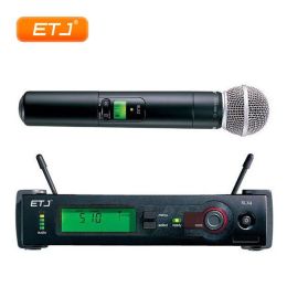 Microphones SLX24 BETA58 UHF Microphone sans fil Karphone Professionnel Karoke Handheld Microfone Top Quality Slx4 Slx Dynamic Mic