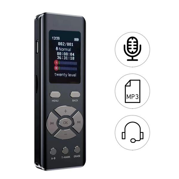 Microphones Enregistreur vocal intelligent avec microphone Highfidelity AB LOOP LAPABACK MP3 2Channel Stéréo Enregistrement numérique Recorder