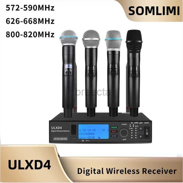 Microphones Som Top Sell ULXD4 / ULXD24 Système de microphone sans fil professionnel Performance Performance Singing Grand Party 240408