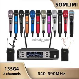 Microfoons Somlimi EW-135-G4 enkele ontvanger met twee handige microfoon hoge kwaliteitq