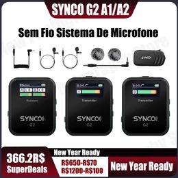 Microphones SYNCO G2A1 G2A2 G2 A1 A2 Microphone sans fil Lavalier micro système pour Smartphone Table DSLR caméra surveillance en temps réel 231023