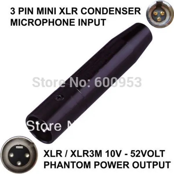 Microphones Ta3f 3 broches mini xlr Microphone de condenseur mâle à XLR / XLR 3pin Adaptateur de puissance phantométrique mâle