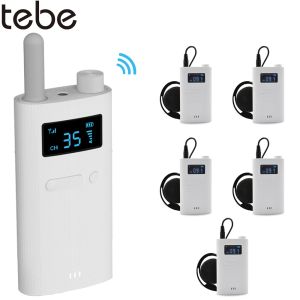 Microfoons Tebe Wireless Tour Guide System met microfoon Portable Audio Zenderontvanger voor Church Excursion Museum Conference