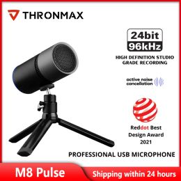 Microphones Thronmax M8 Pulse Noise Annuling Streaming Streaming 96 kHz Microphone du condenseur USB pour l'enregistrement Mac Windows Cardiod Studio