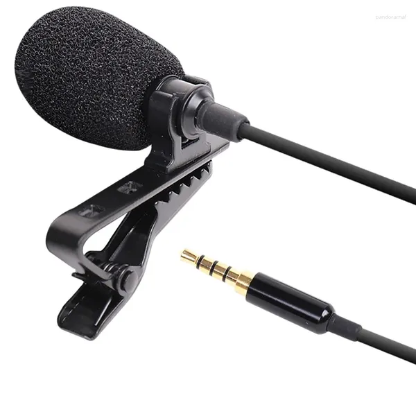 Microphones Meilleures offres Microphone Lavalier à condensateur 3,5 mm parfait pour l'enregistrement/interview/vidéoconférence/podcasting