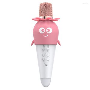 Microfoons top deals draadloze Bluetooth -microfoon handheld condensor microfoon luidspreker met LED -lichten Recordfunctie Karaoke voor kinderen