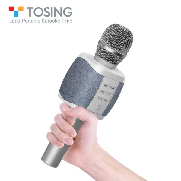 Microphones Tosant le microphone de karphone sans fil Bluetooth professionnel le plus populaire Bluetooth pour la carte TF de support de chant de téléphone portable / télévision