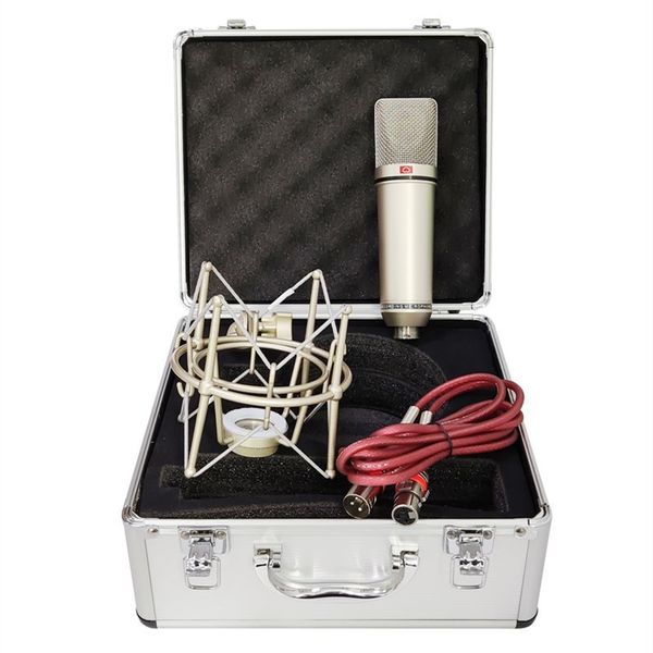 Micrófonos U87 Condenser Kit profesional con soporte de choque de metal para computadora Podcast Gaming Recording Singing 221101