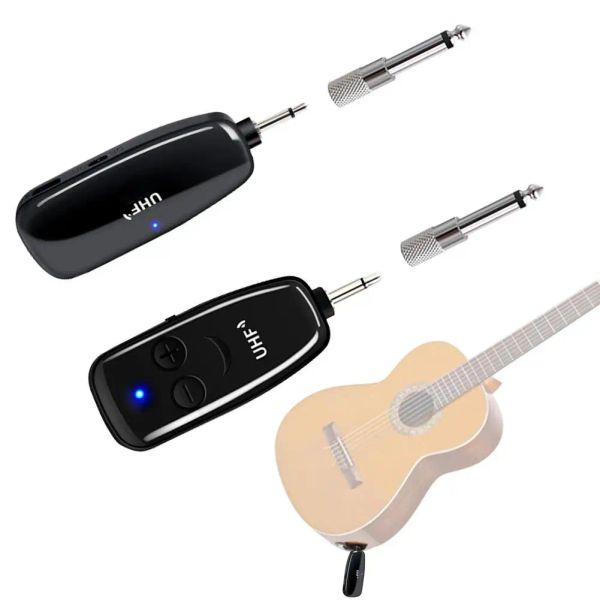 Micrófonos UHF Guitar Guitar System Wireless Transmisor Receptor Música de guitarra eléctrica Audio Bluetooth Compatible Amplificador de sonido Accesorios