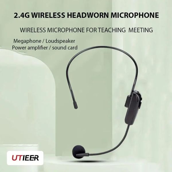 Microphones Casque UHF Microphone sans fil petite abeille amplificateur enseignant utilisation enseignement Microphone scène extérieure son écouteur 231116