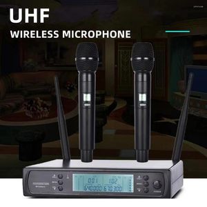 Microfoons UHF MIC TWEE-HANDEN Wireless Microphone Singing Meeting Professional Tube for Stage Party Karaoke Performances