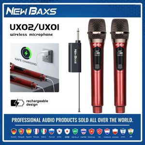 Microfoons UHF Professional 2 kanalen draadloze microfoon handheld dynamische karaoke party fase prestatie microfoon voor thuis KTV