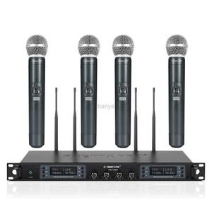 Microfoons UHF Professional Ireless Icrophone Phenyx Pro 4 -kanalen Auto scan Selecteerbare frequentiemetaal 100m voor zingende kerk PTU7000 240408